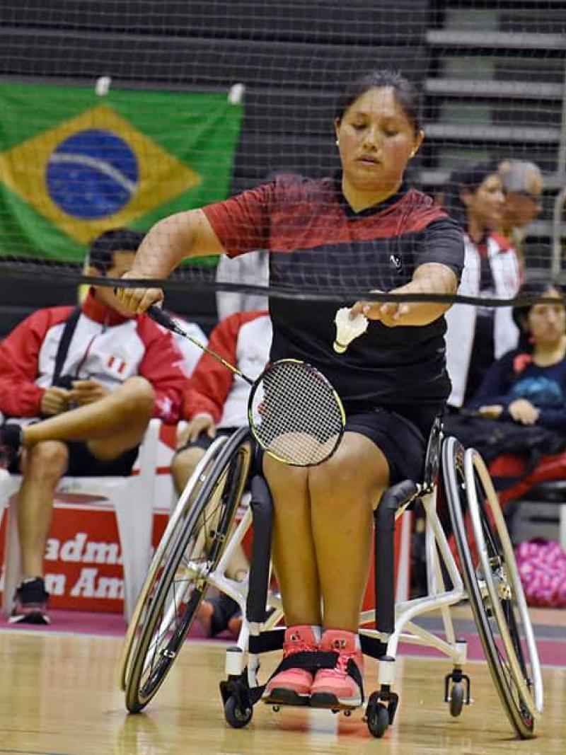 female Para badminton player Pilar Jauregui