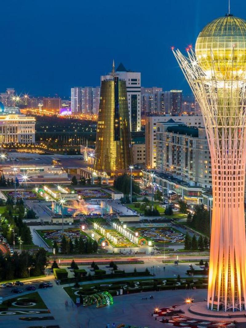 a night time view of Astana