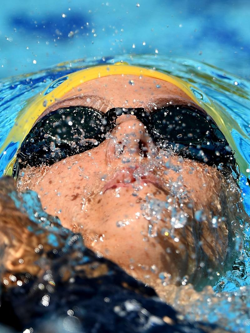 Australian Ellie Cole swimming backstroke