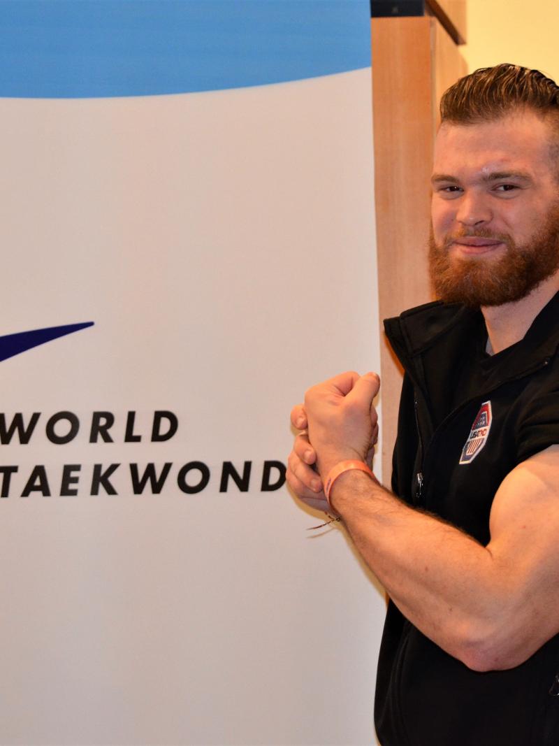 male Para taekwondo fighter Evan Medell