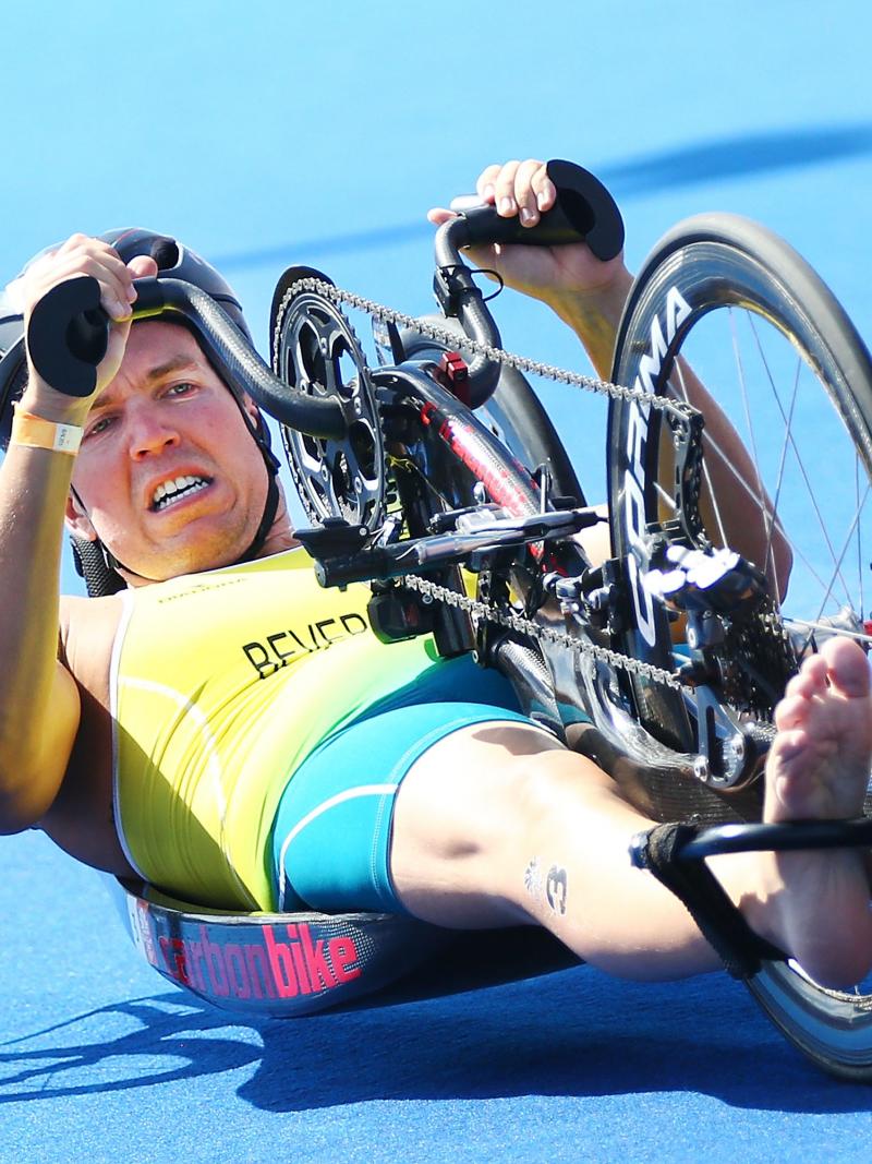 Australia man racing in a handcycle