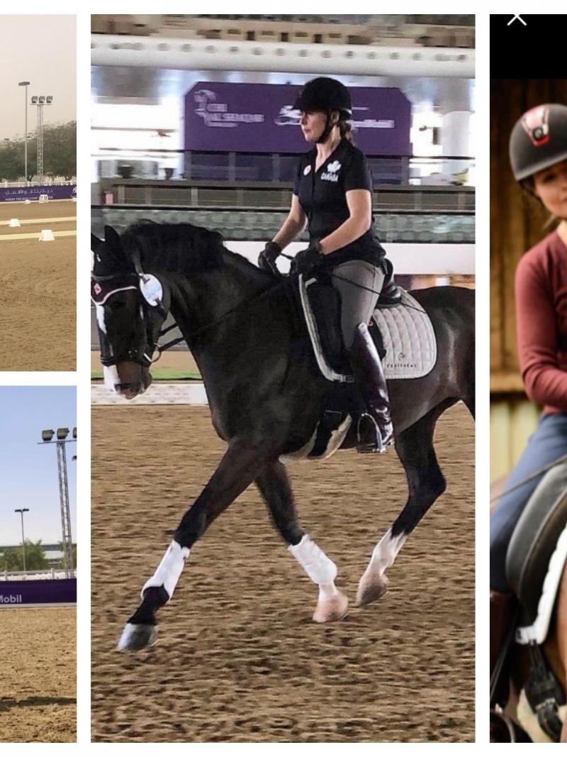 female Para equestrian rider Bert Sheffield on her horse