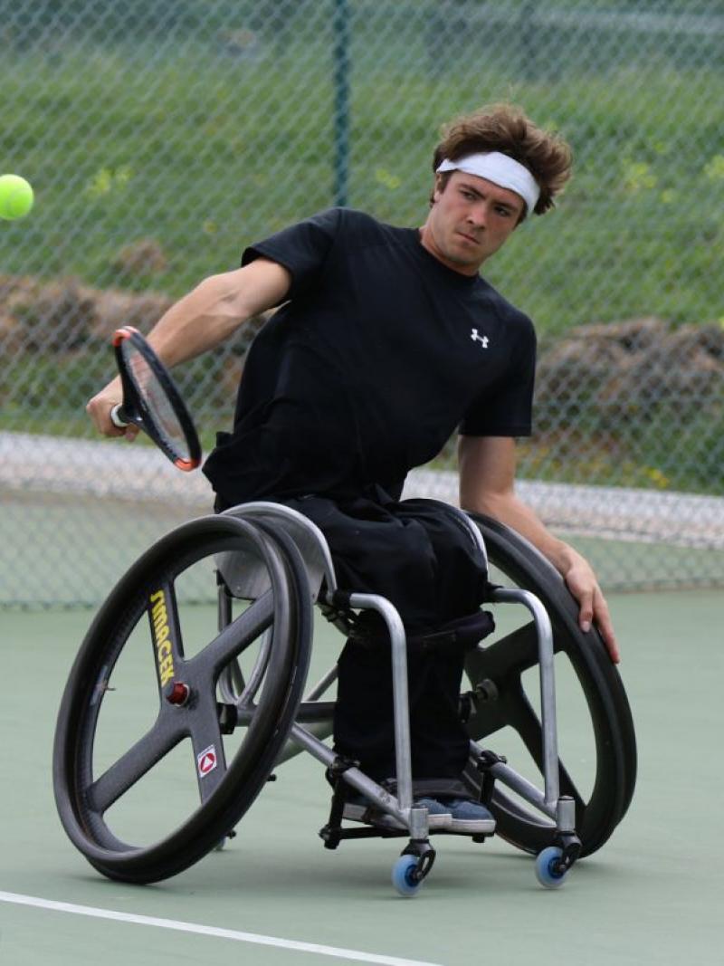 male wheelchair tennsi player Nico Langmann