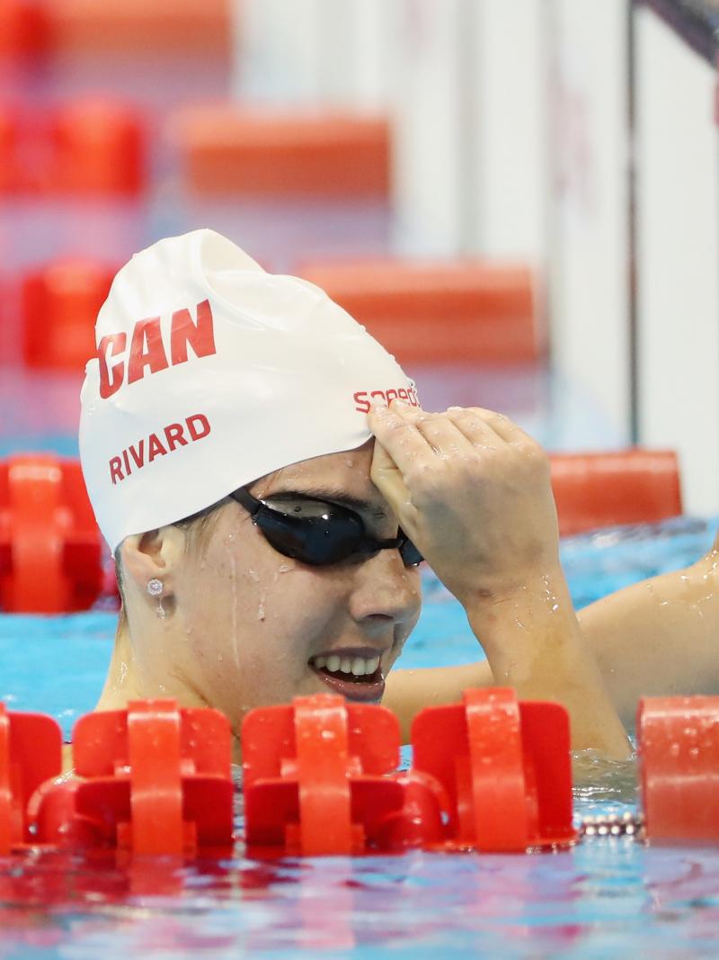 Canadian swimmer Aurelie Rivard in the pool