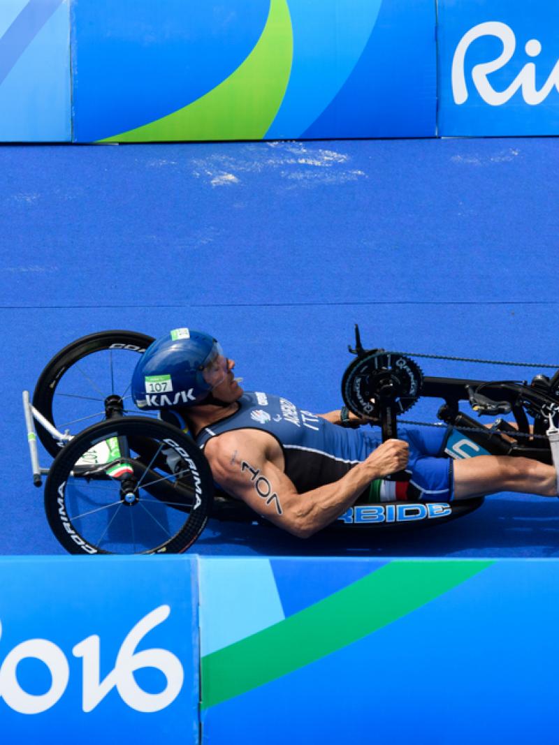 male Para triathlete  Giovanni Achenza 