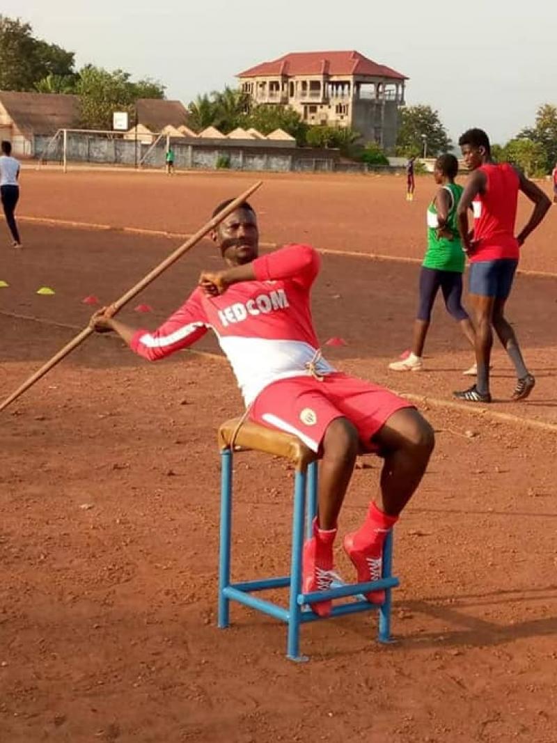 Para athlete Mohamed Karifa Sylla practices javelin throw