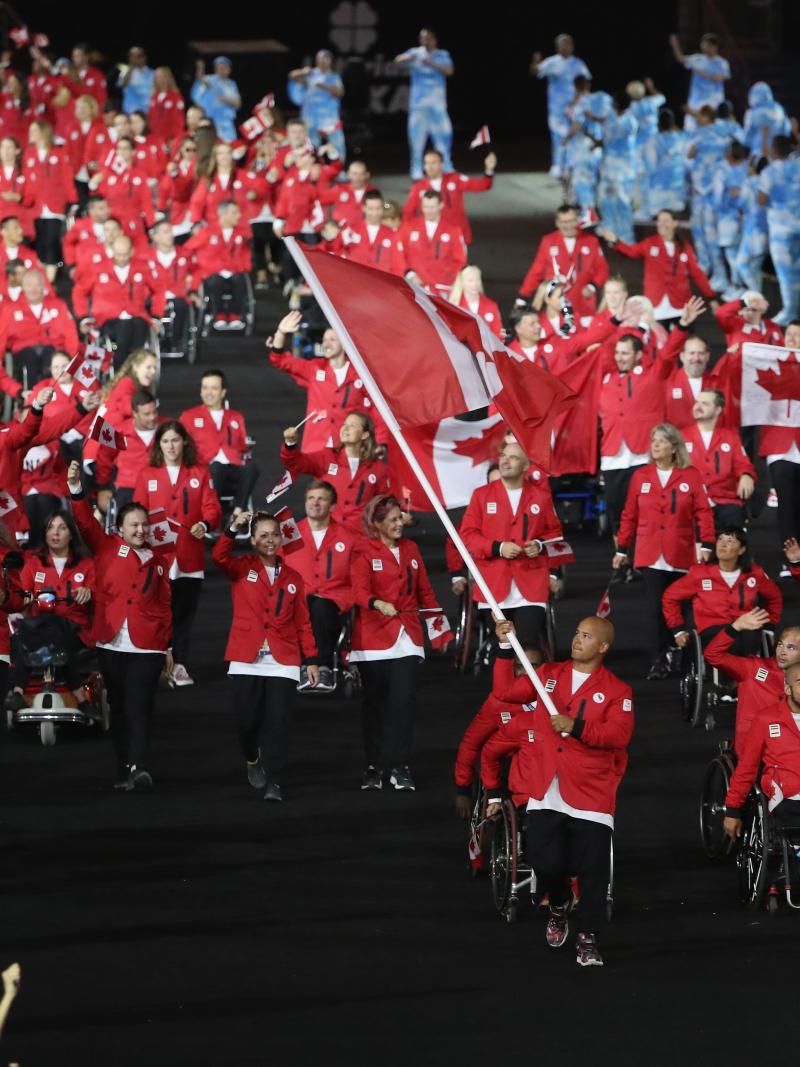 Canadian delegation marching at the Opening Ceremony of the Rio 2016 Paralympic Games