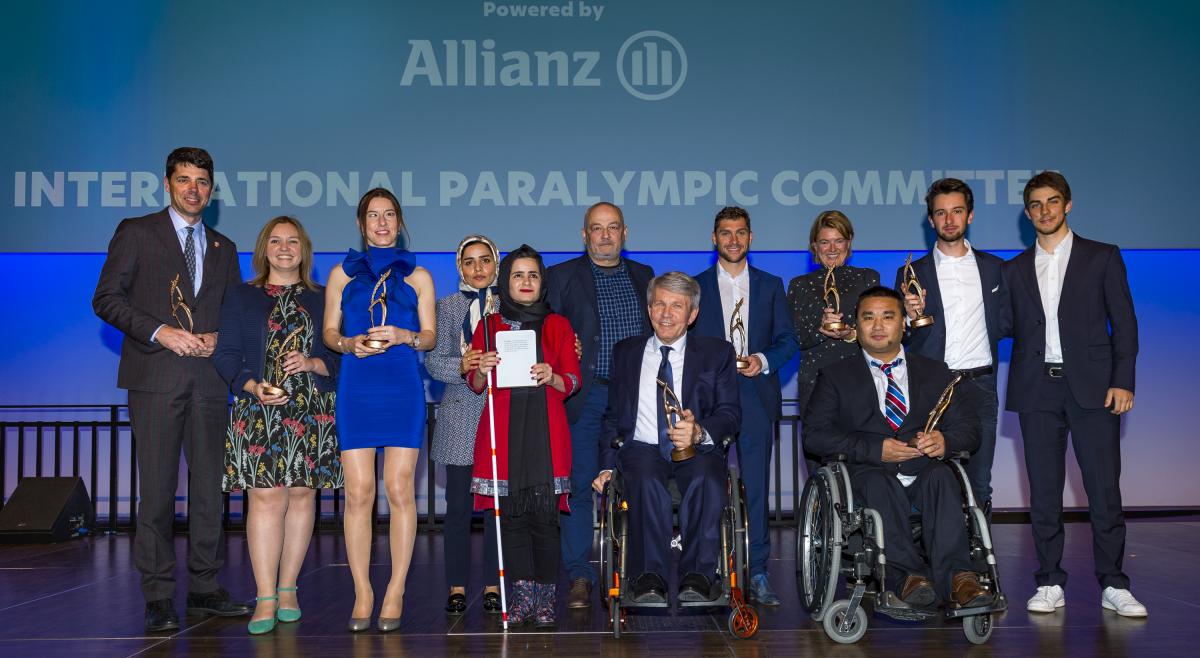 Group photo of all award winners on stage