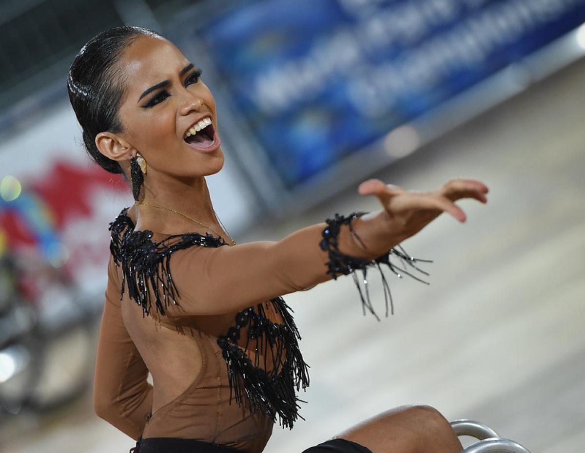 Filipino female dancer poses for audience