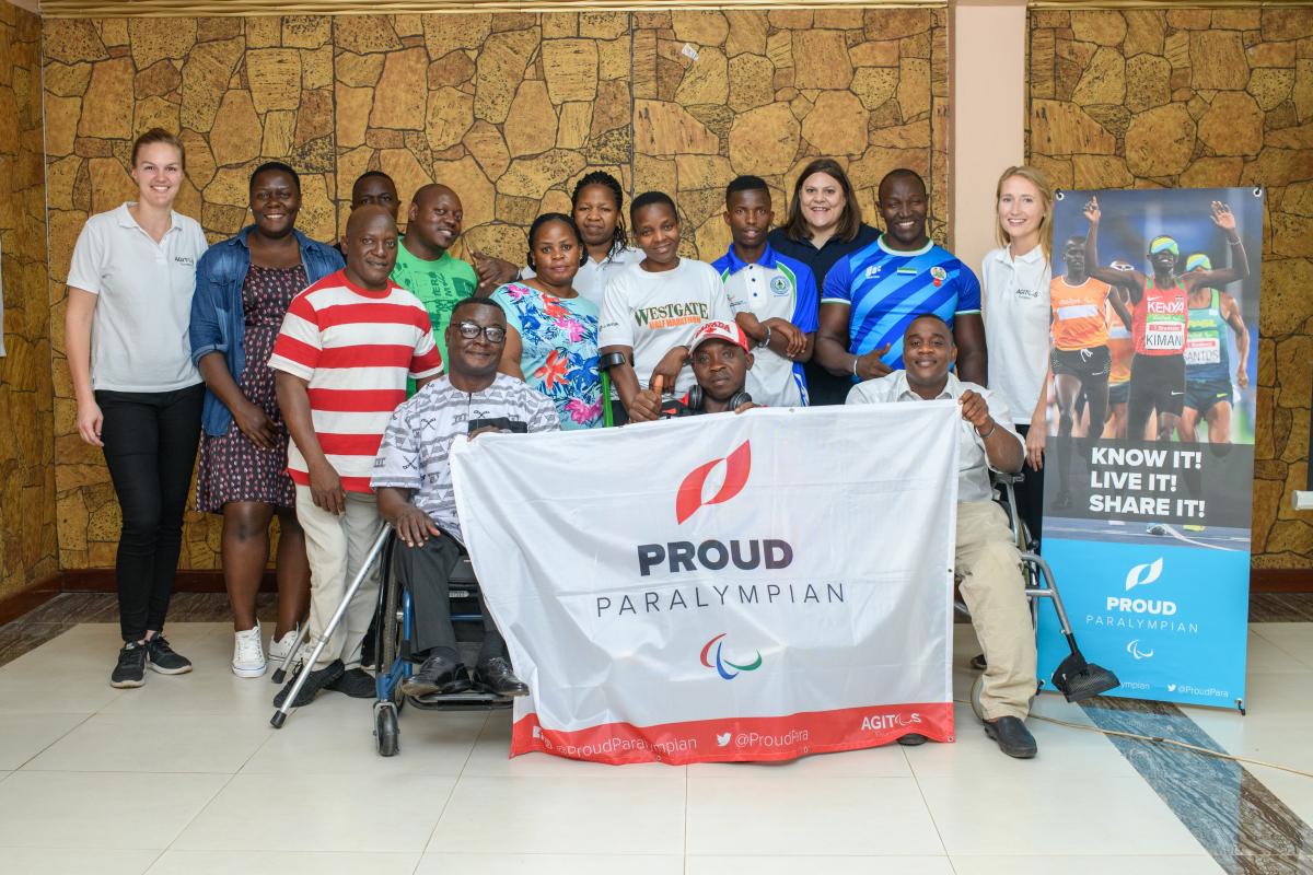 Participants of Proud Paralympian Athlete Representation Workshop pose for group picture