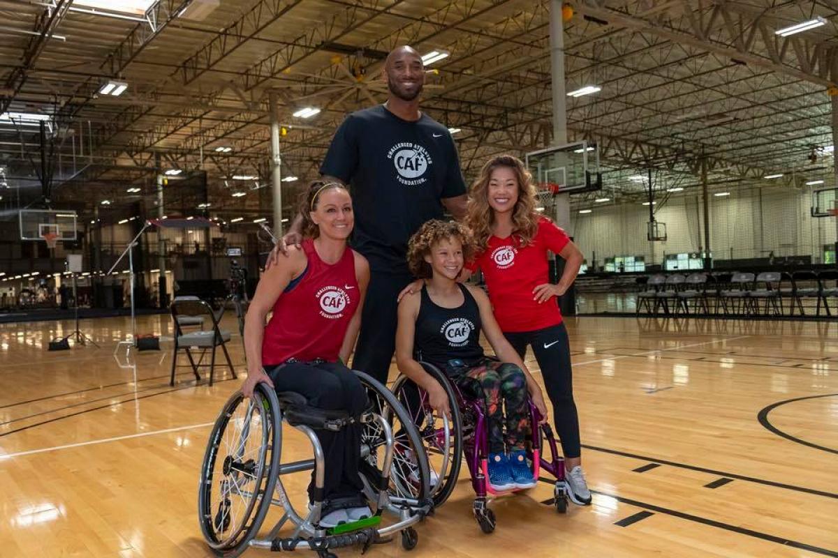 NBA star Kobe Bryant with three Para athletes