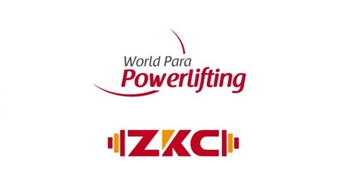 The logos of World Para Powerlifting and Chinese company ZKC