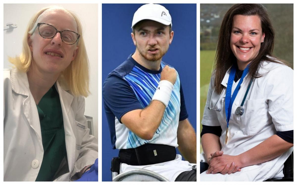 Photo collage of three Para athletes
