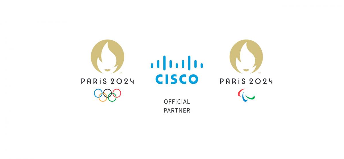 Cisco logo with Paris 2024 logo