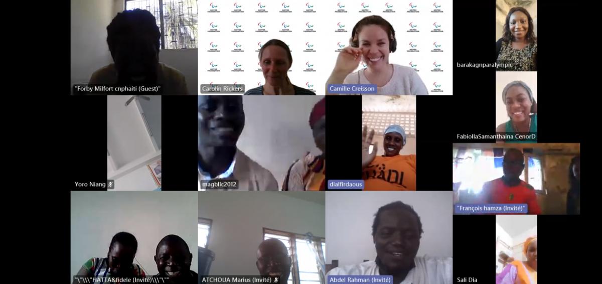 Screenshot of people taking part in a workshop