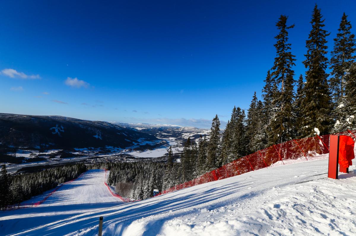 The view of a ski slope in Lillehammer, Norway