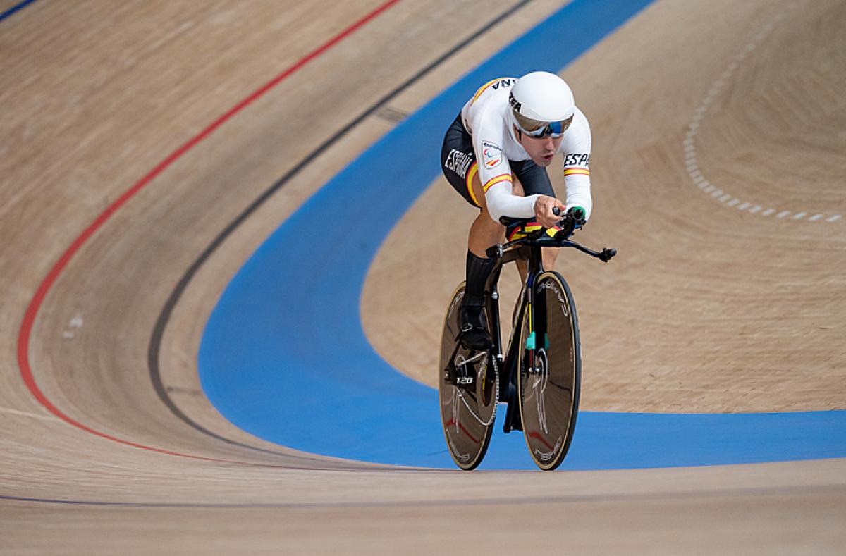 Spain's Alfonso Cabello Llamas in action at the Izu Velodrome