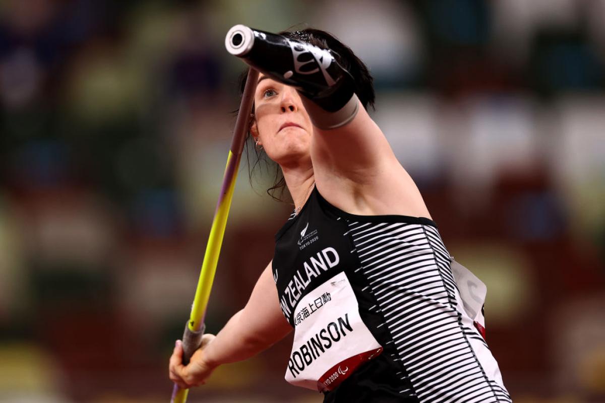 EN ROUTE TO GLORY: Holly Robinson of New Zealand throws for gold in the women's javelin - F45 at the Tokyo 2020 Paralympic Games.