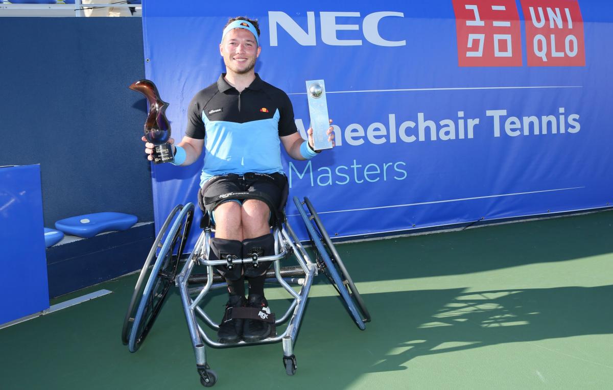  THE CHAMP: Alfie Hewett poses with the single title.