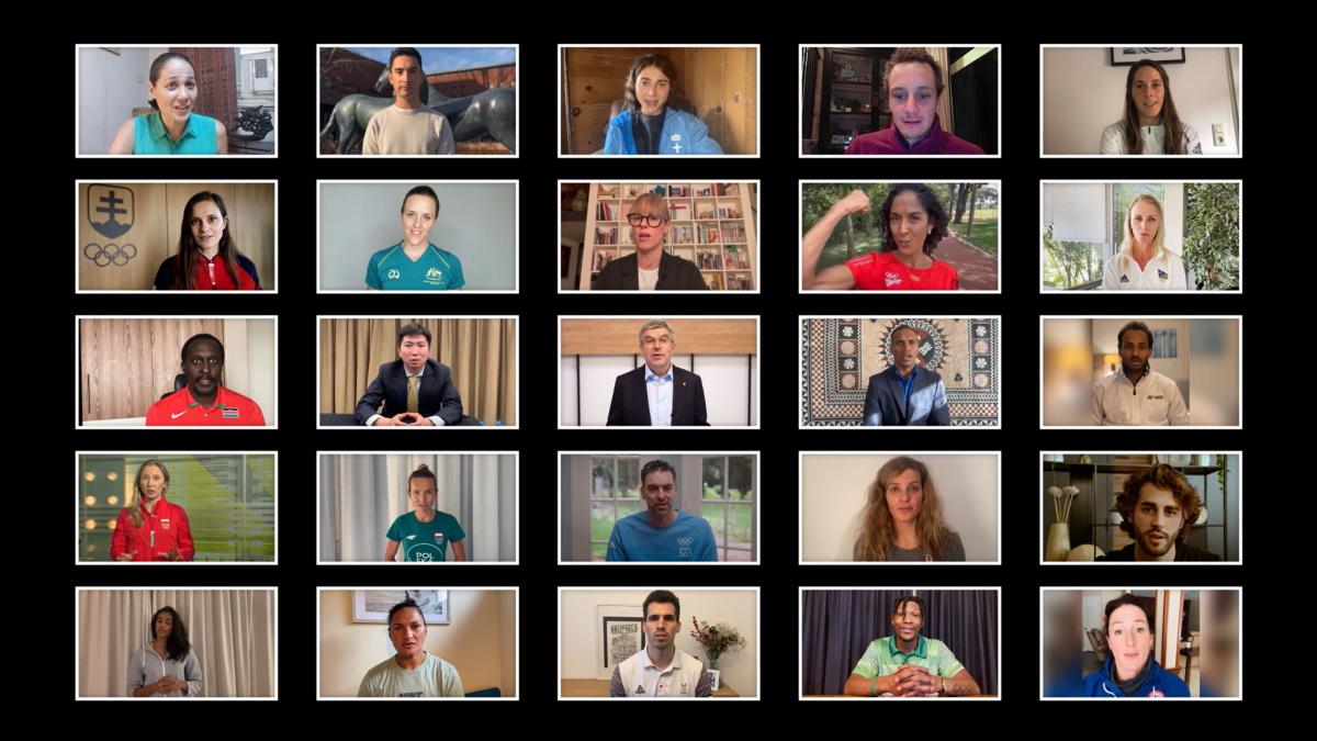 Snapshot of the video message from Olympians and Paralympians.