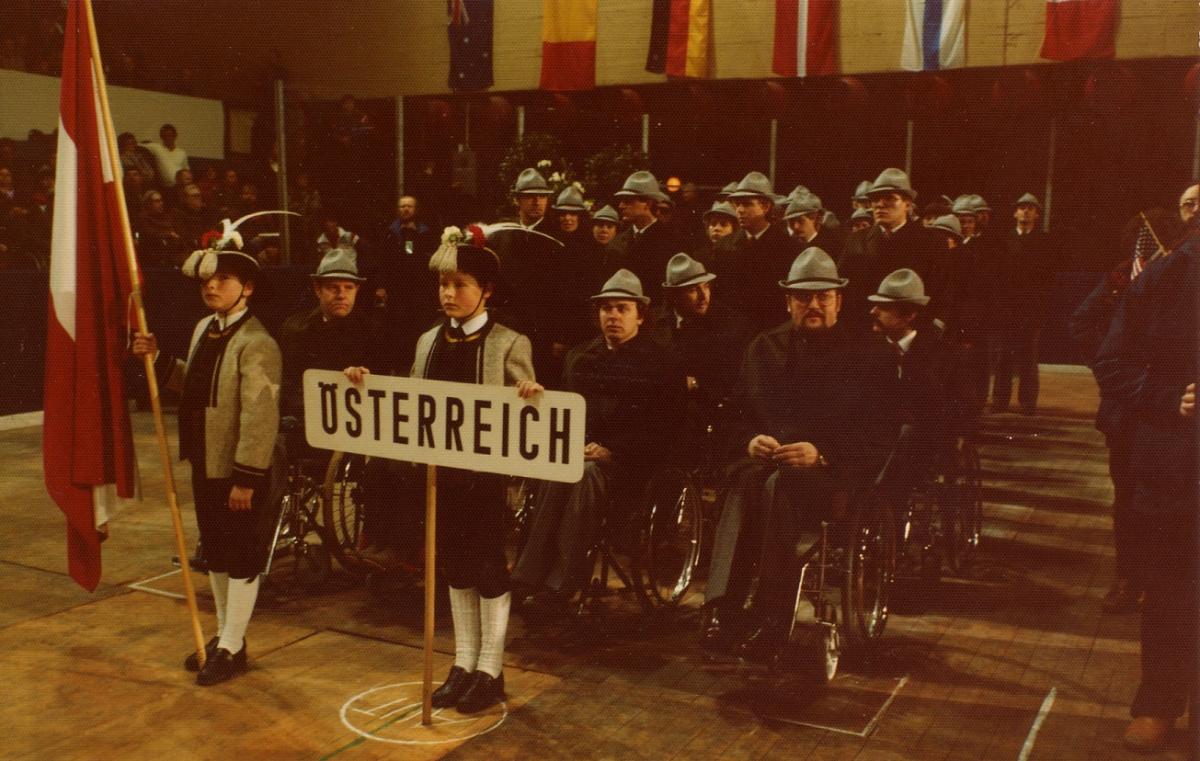 Host Austria during the Opening Ceremony of the 1984 Paralympic Winter Games.