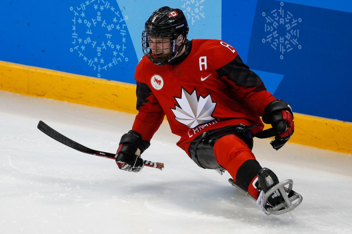 CAPTAIN COOL: File photo of Tyler McGregor of Canada celebrating a goal in the Ice Hockey Preliminary Round - Group A game against Sweden at the 2018 PyeongChang Paralympic Winter Games.