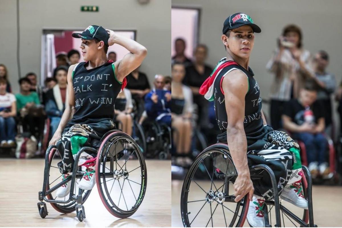Image of a male Para dancer in his wheelchair