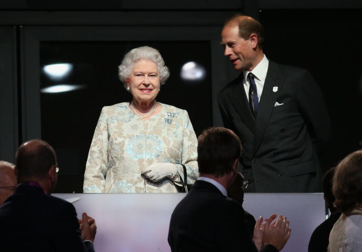 Queen Elizabeth II and Prince Edward look on from the royal box during the Opening Ceremony of the London 2012 Paralympics.