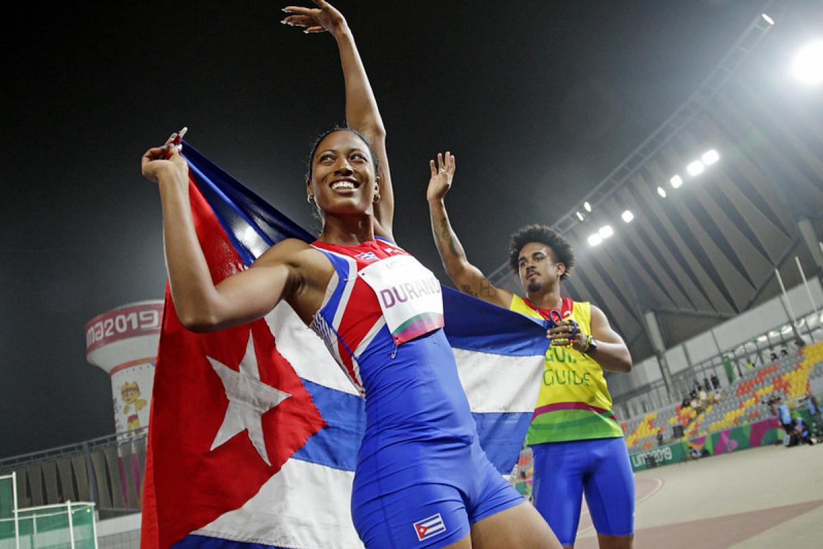 Cuba's Omara Durand, who won two golds at the Dubai Grand Prix, returned in style to finish on top in 200m and 400m T12 races. 