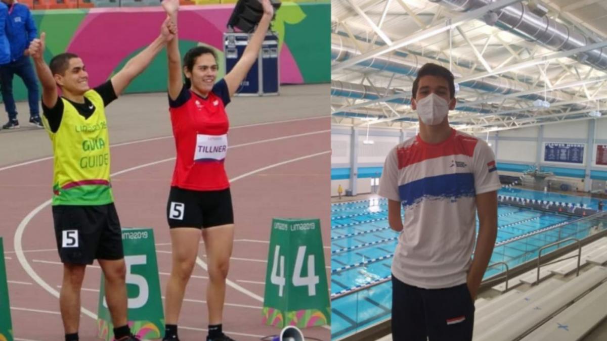 ara athletes (L) Melissa Nair Tillner Galeano with her guide and (R) Rodrigo Hermosa will represent in Paraguay's debut Games at Tokyo.