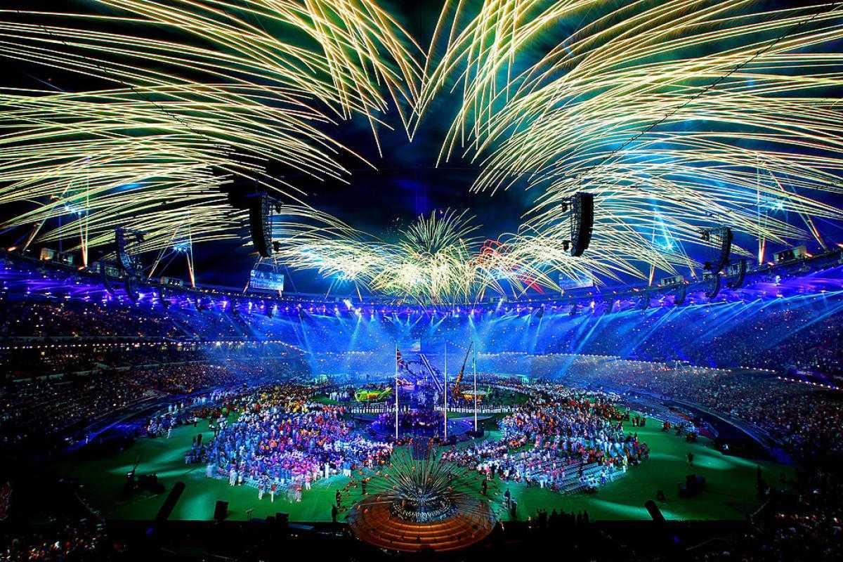 Fireworks light up the night sky above the Olympic Stadium at the London 2012 Closing Ceremony.