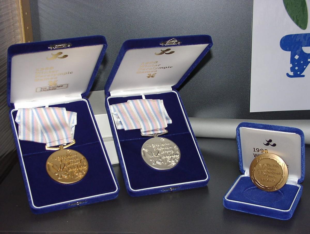 The medals of the Nagano 1998 Paralympic Winter Games