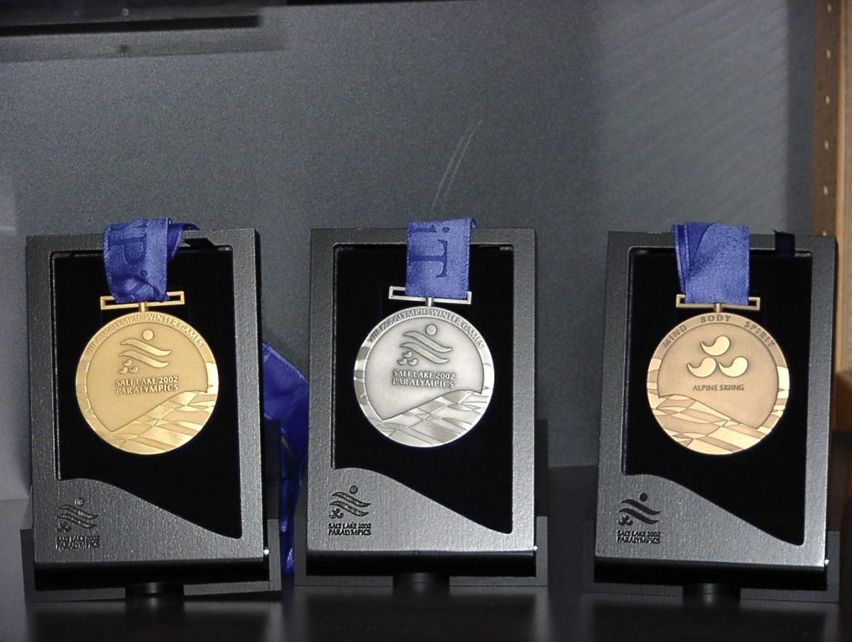 The medals of the Salt Lake City 2002 Paralympic Winter Games