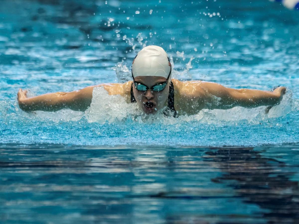 A swimmer in action