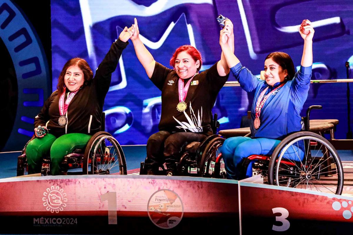 Athletes on the podium
