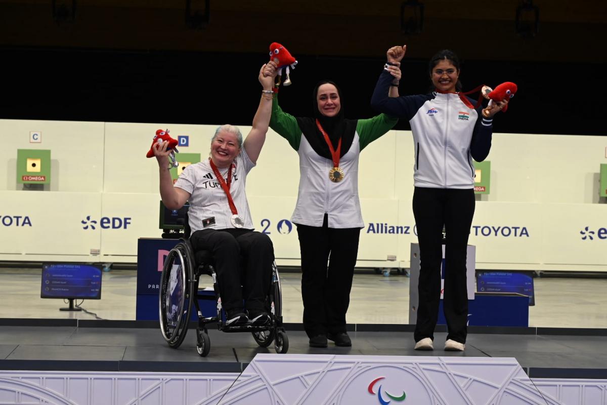 Athletes on the podium