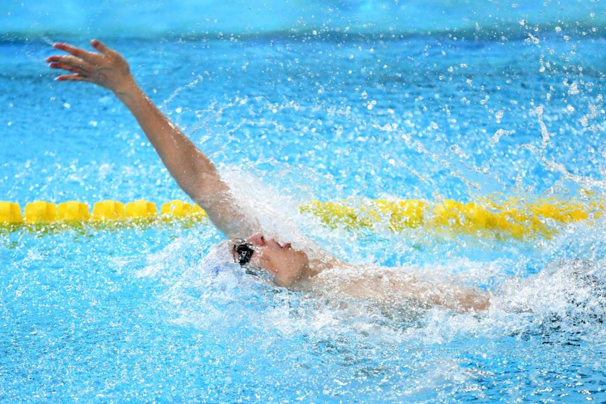 A swimmer in action