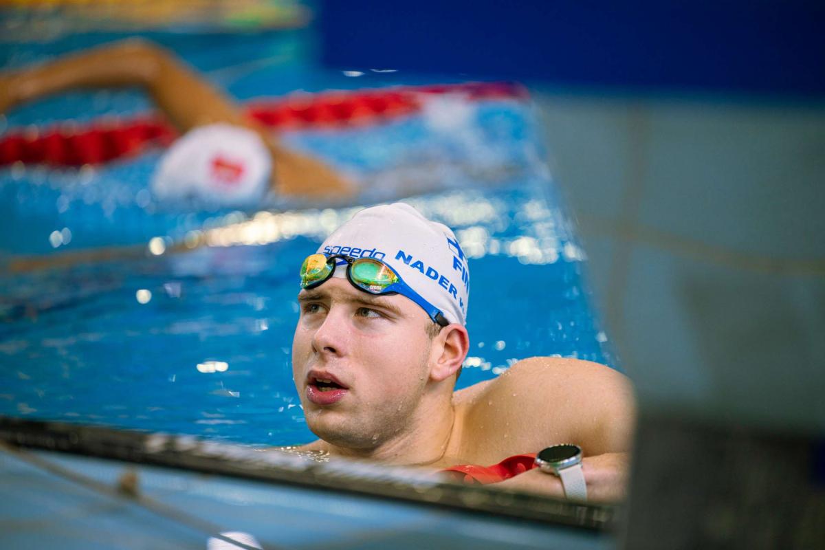An athlete at the finish line