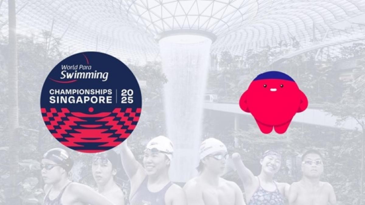 The logo and the mascot of the Singapore 2025 World Para Swimming Championships