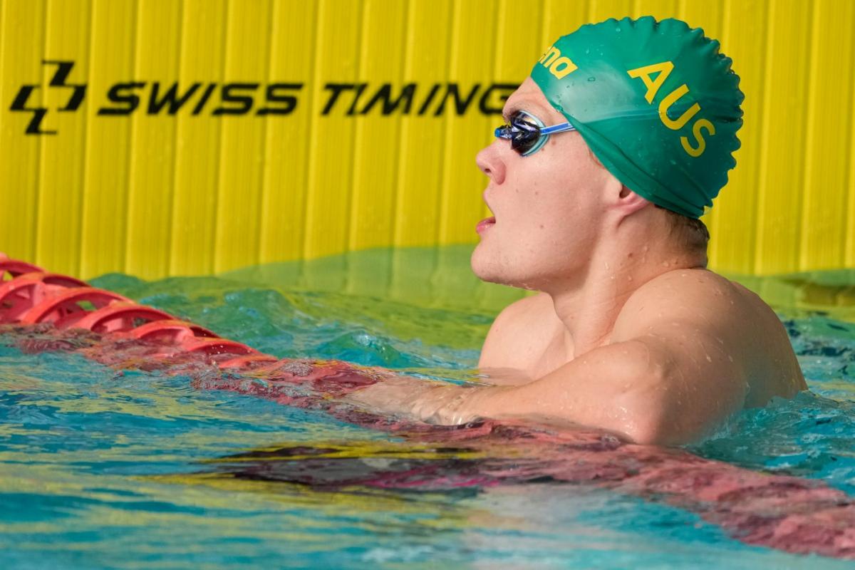 An athlete at the finish line
