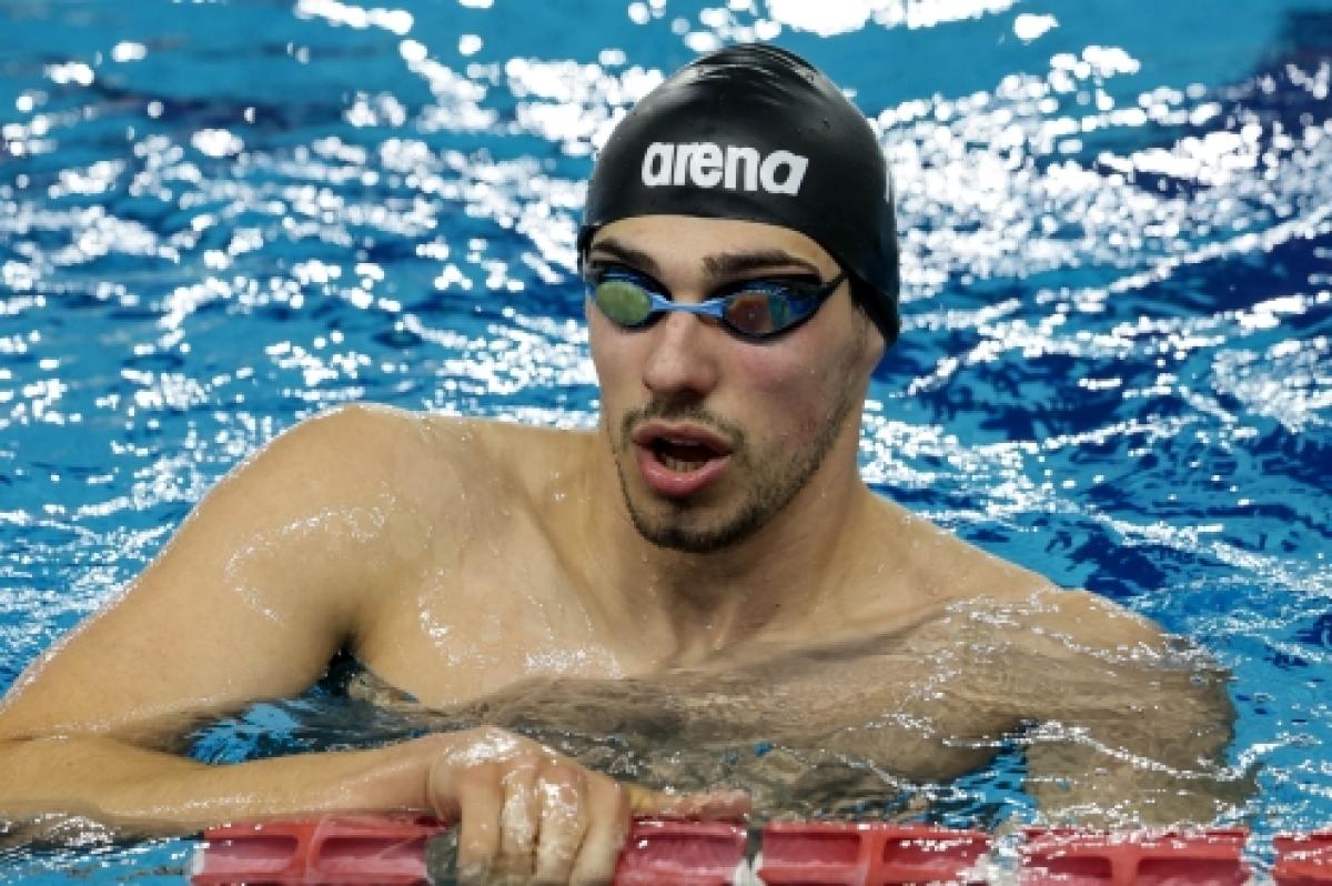 An athlete in the pool