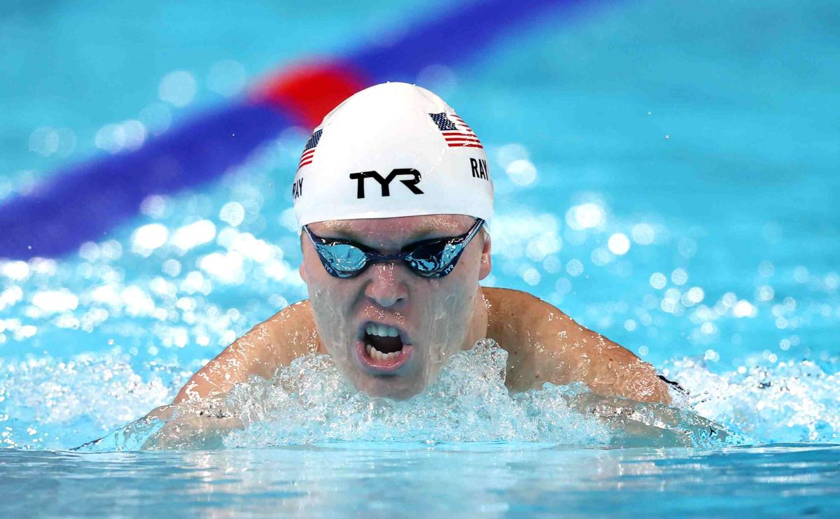 A Para swimmer in action