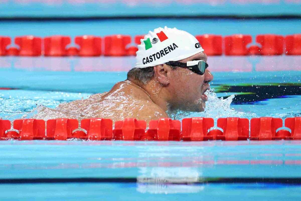 A swimmer in action