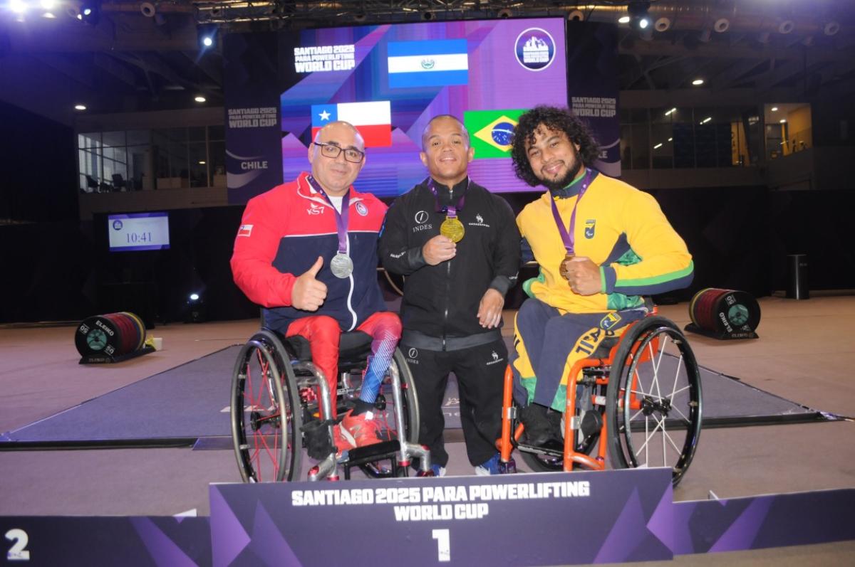 Players pose on podium