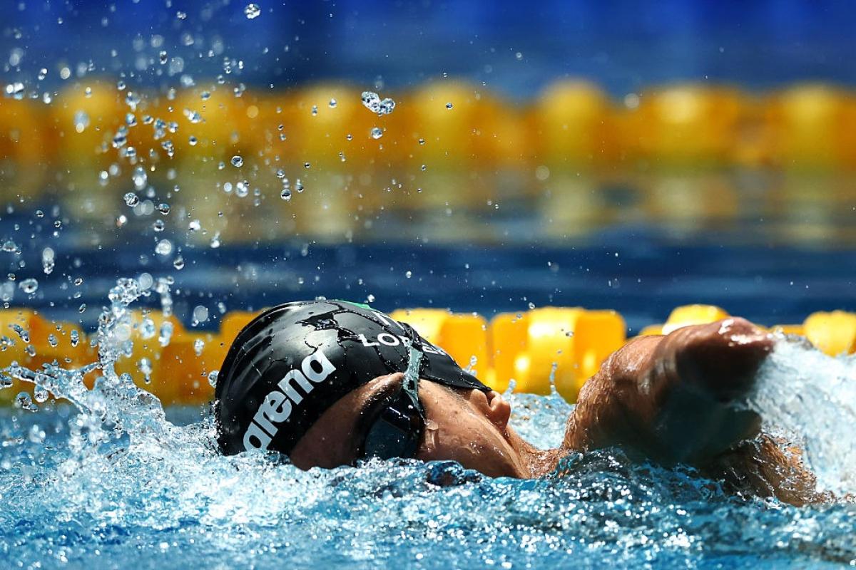 A swimmer in action 