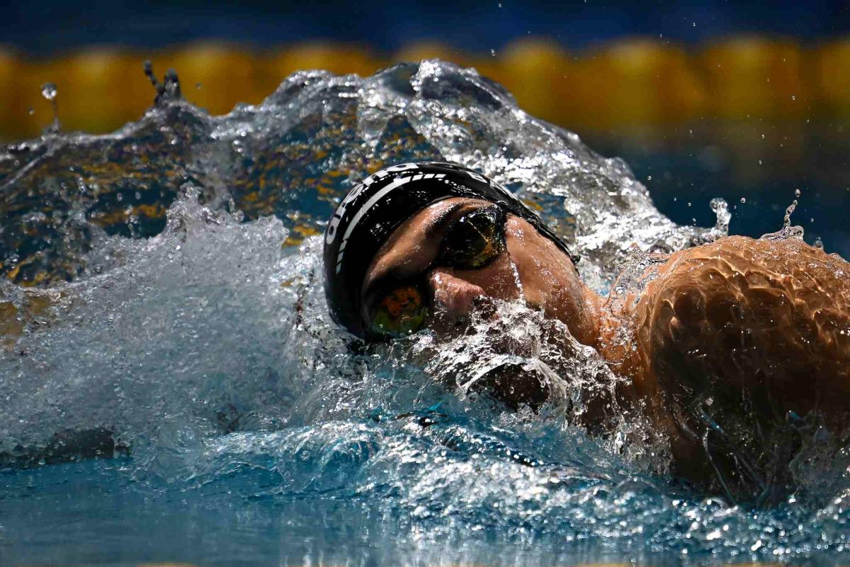 A swimmer in action
