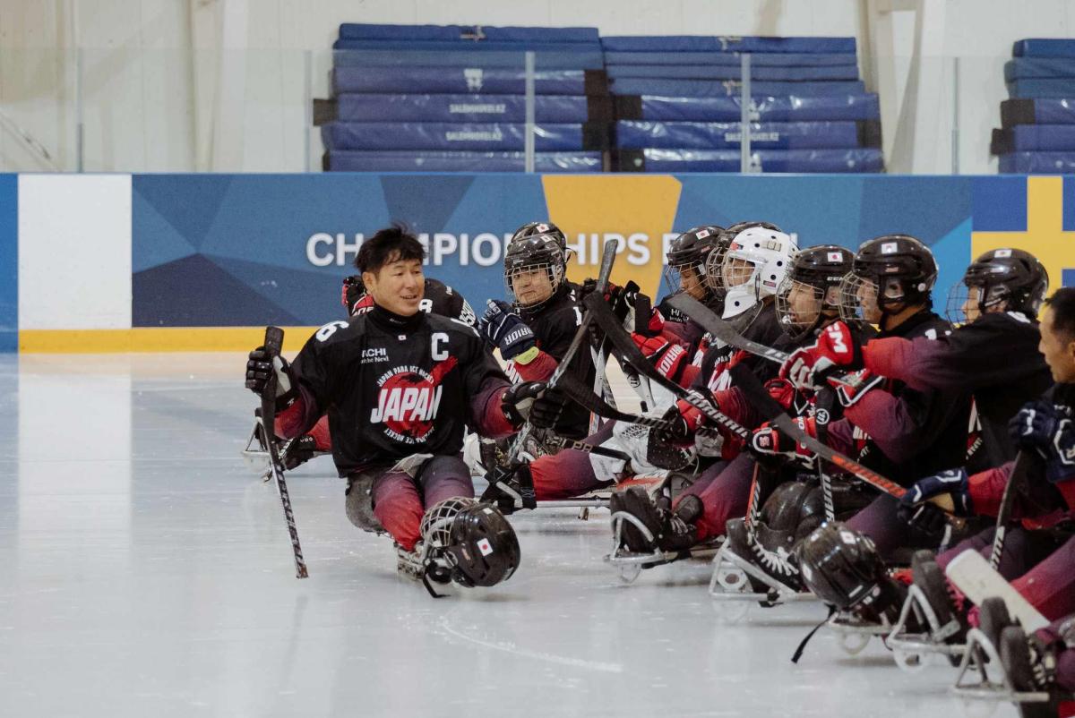 Athletes celebrate in joy