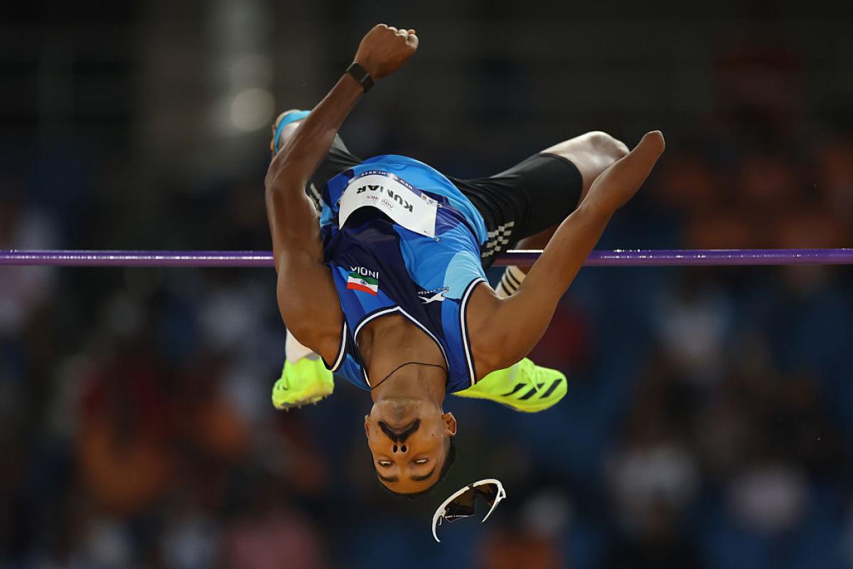 A high jumper in action