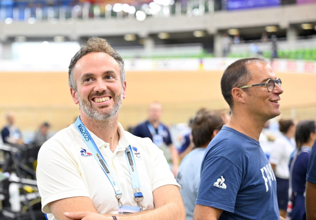 Mathieu Jeanne smiles during a competition