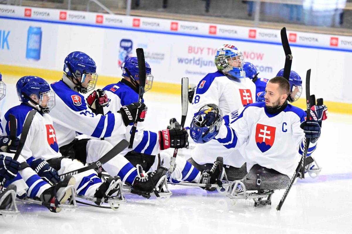 Athletes celebrate in joy
